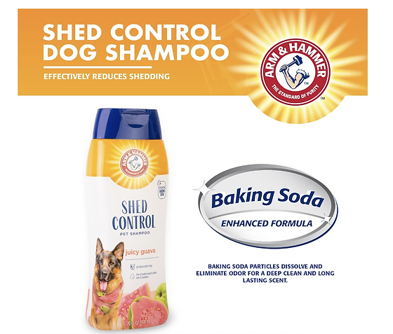 שמפו המסייע להפחתת נשירה arm & hammer shed control dog shampoo